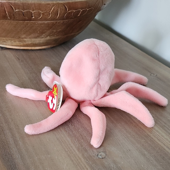 🐙 Ty Beanie Baby “Inky” the Pink Octopus – 1993 Original Collectible Plush - Picture 5 of 16